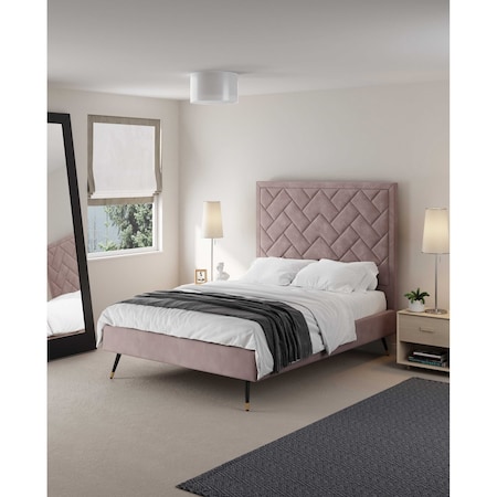 Manhattan Comfort Crosby Full- Size Bed in Blush BD009-FL-BH